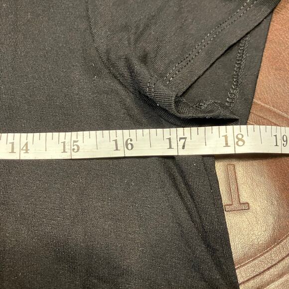 Cupio Black V-Neck Tunic‎ Tee Shirt Womens M Soft Stretch Short Sleeve Basic Top - Picture 10 of 12